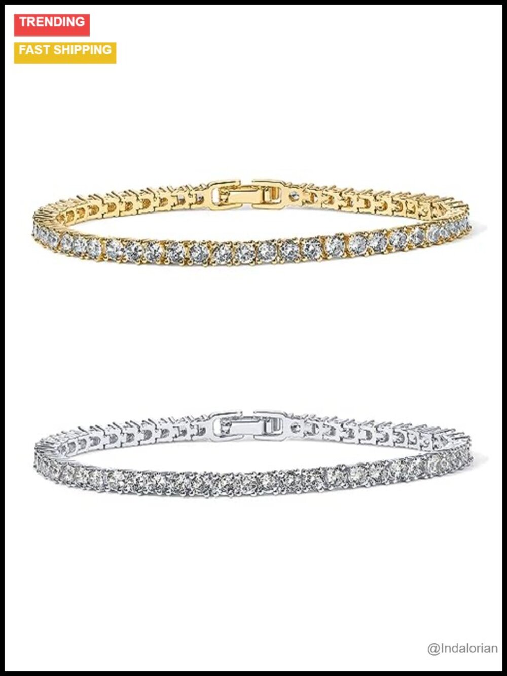14K Gold Plated 3mm Cubic Zirconia Tennis Bracelet – Classic & Hypoallergenic